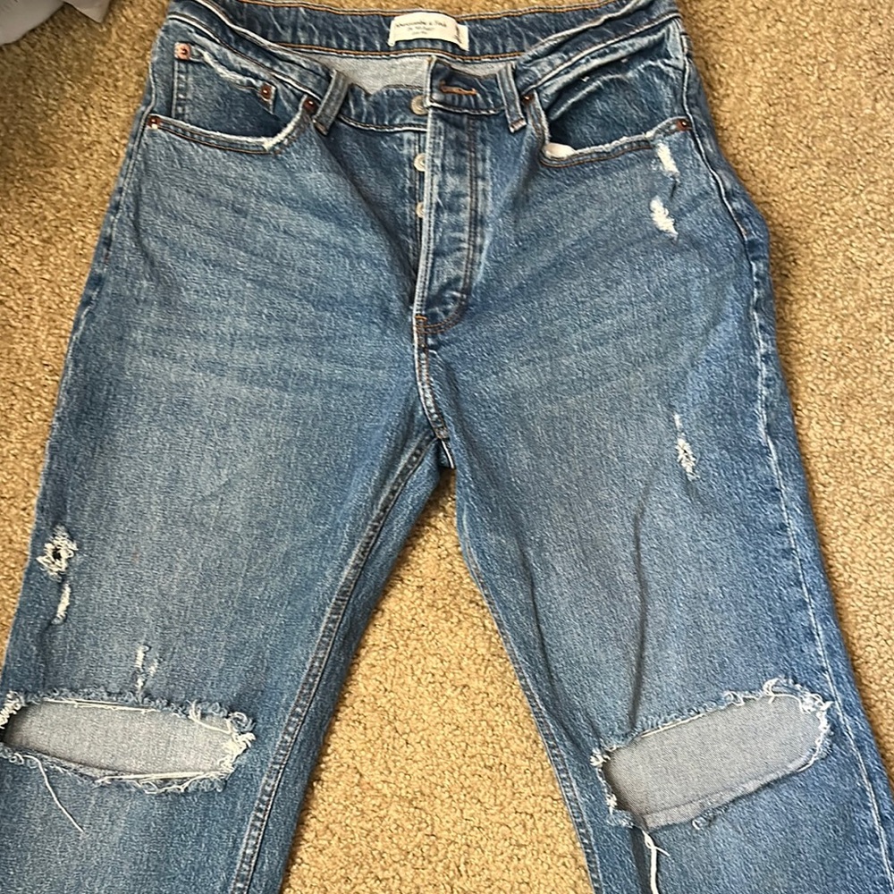 Abercrombie & Fitch Distressed Blue Jeans